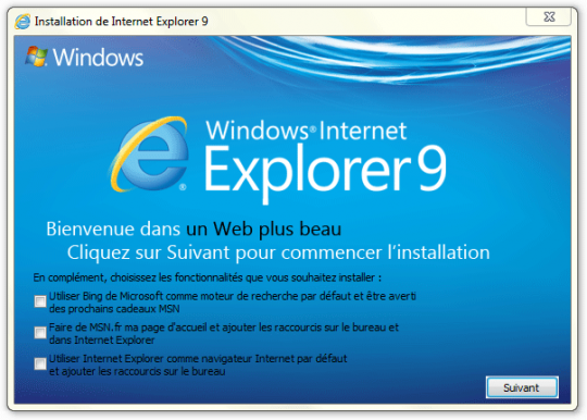 Installation IE9