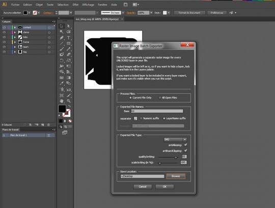 script Illustrator qui exporte les calques en fichier .SVG