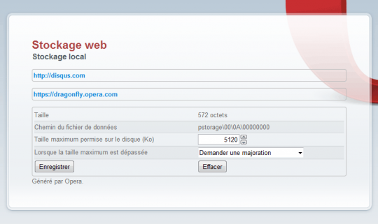 Web Storage Opera