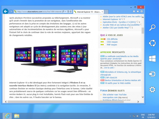 Windows8 IE10 Desktop