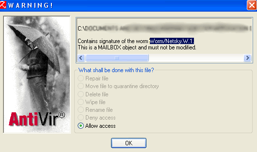Antivir et le worm Netsky