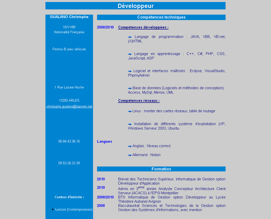 cv en ligne code html