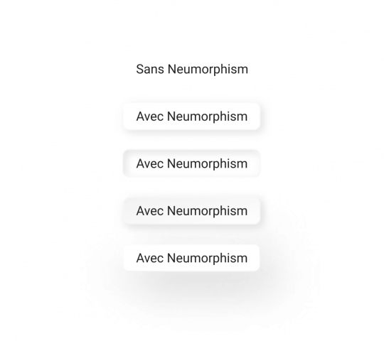 Exemples de Neumorphism avec le plugin Figma
