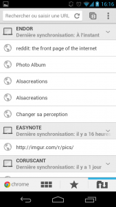 Chrome Android Synchro