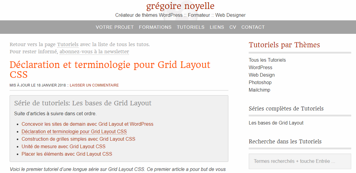les bases de Grid Layout par Gregoire Noyelle