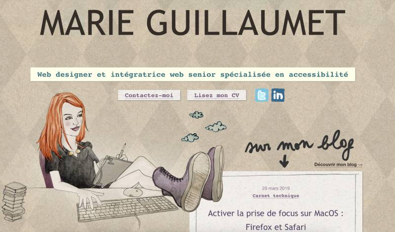 Le site web marieguillaumet.com