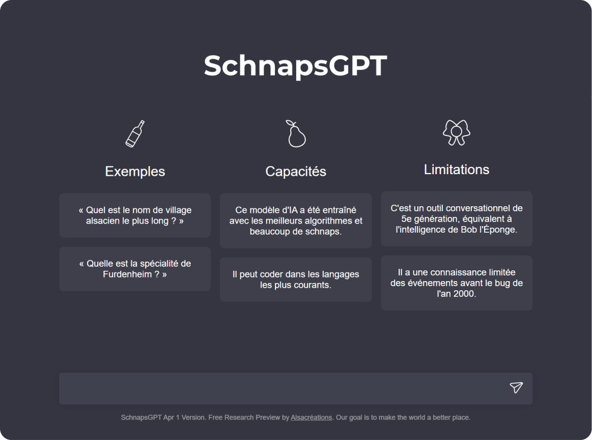 Capture d'écran de SchnapsGPT