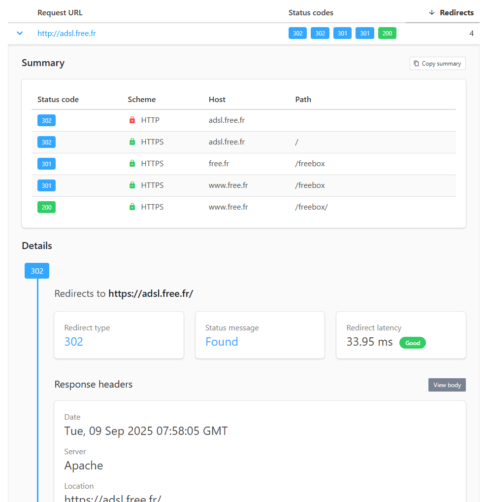 Capture d'écran du site httpstatus.io