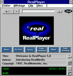 RealPlayer sous Windows 3.1