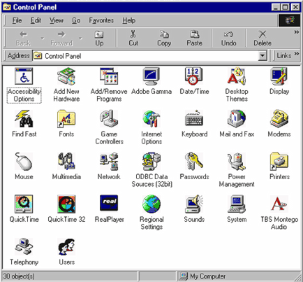 Real Player dans le panneau de configuration Windows