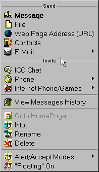 Capture d'ICQ et actions possibles