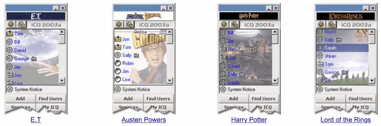 Skins ICQ à télécharger