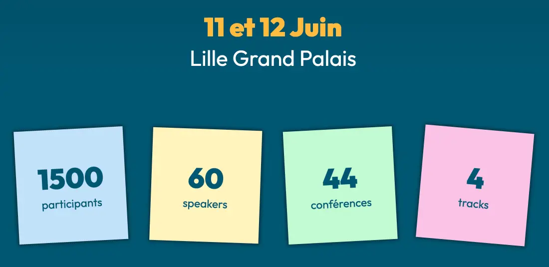1500 participants, 60 speakers, 44 conférences, 4 tracks