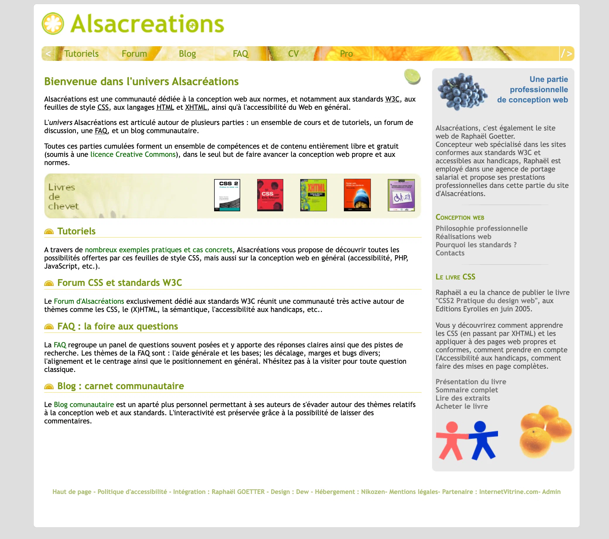 Alsacreations.com en 2005