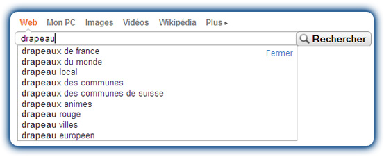 Exalead autocomplétion