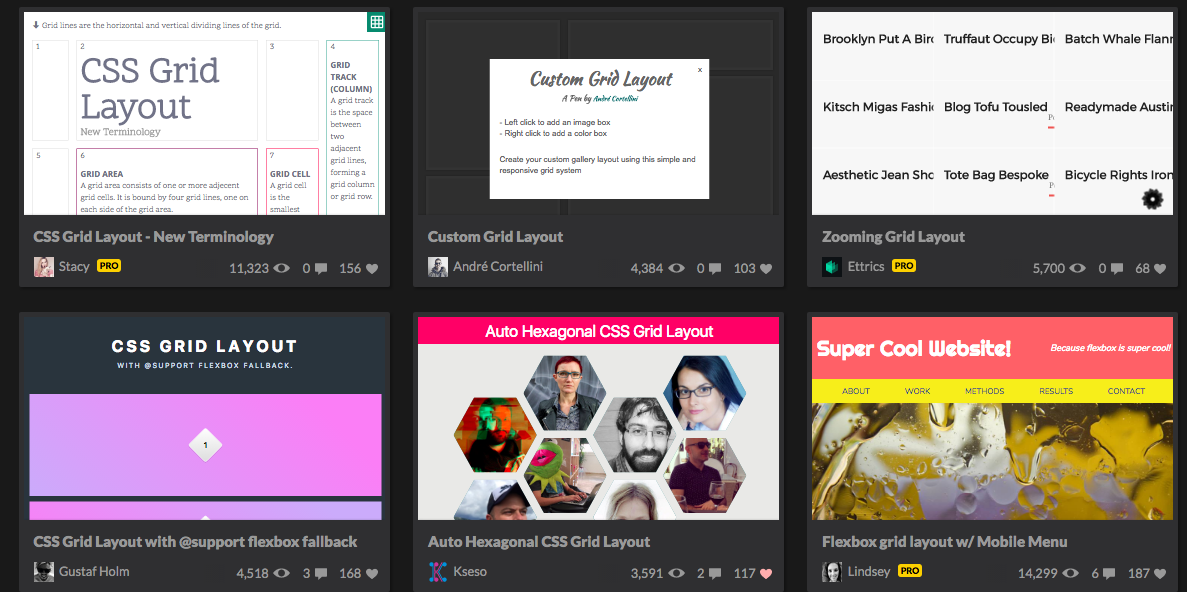 codepen grid layout