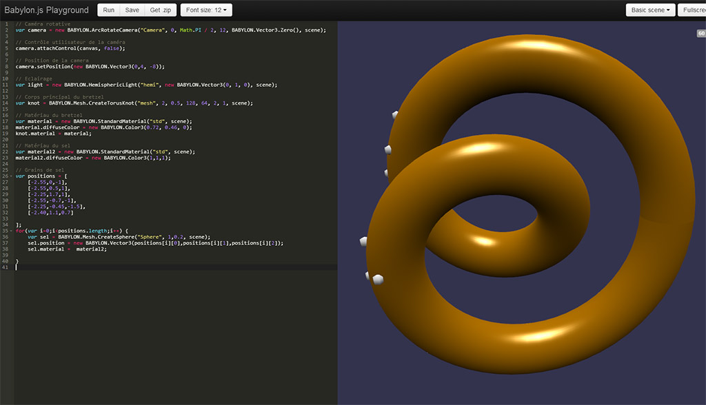 BabylonJS et un bretzel