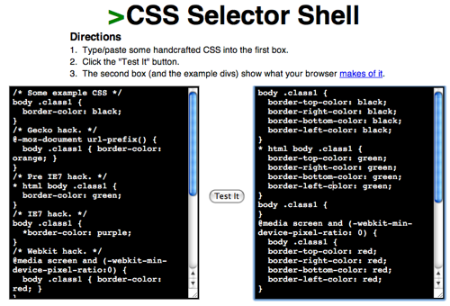 CSS Selector Shell
