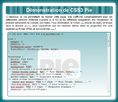 Page test CSS3 Pie