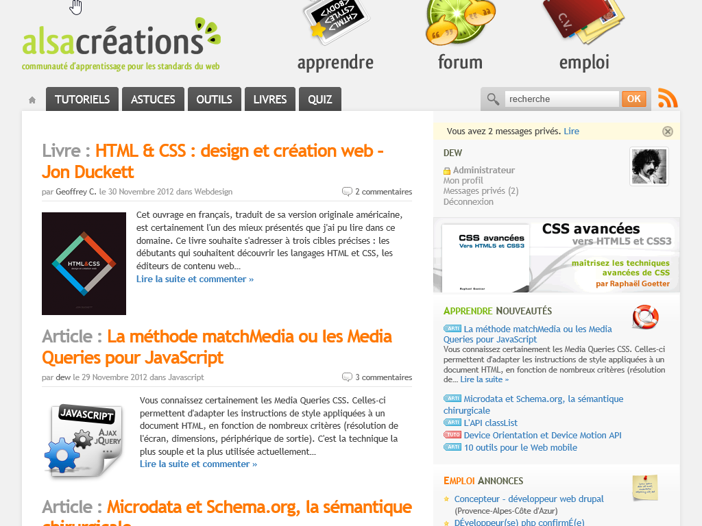 IE10 Alsacreations Modern UI