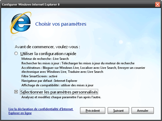 Installation IE8