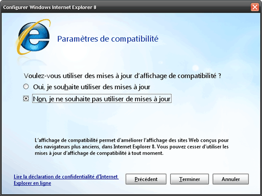 Installation IE8