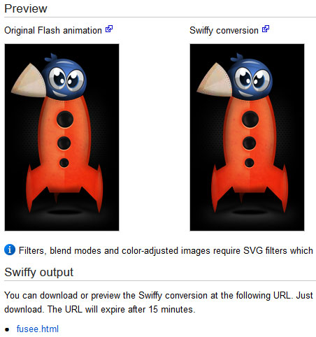 Convertir du Flash (SWF) en HTML5 avec Swiffy - Alsacreations