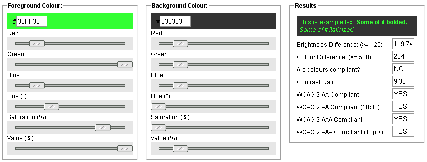 Snook Color Contratst Checker