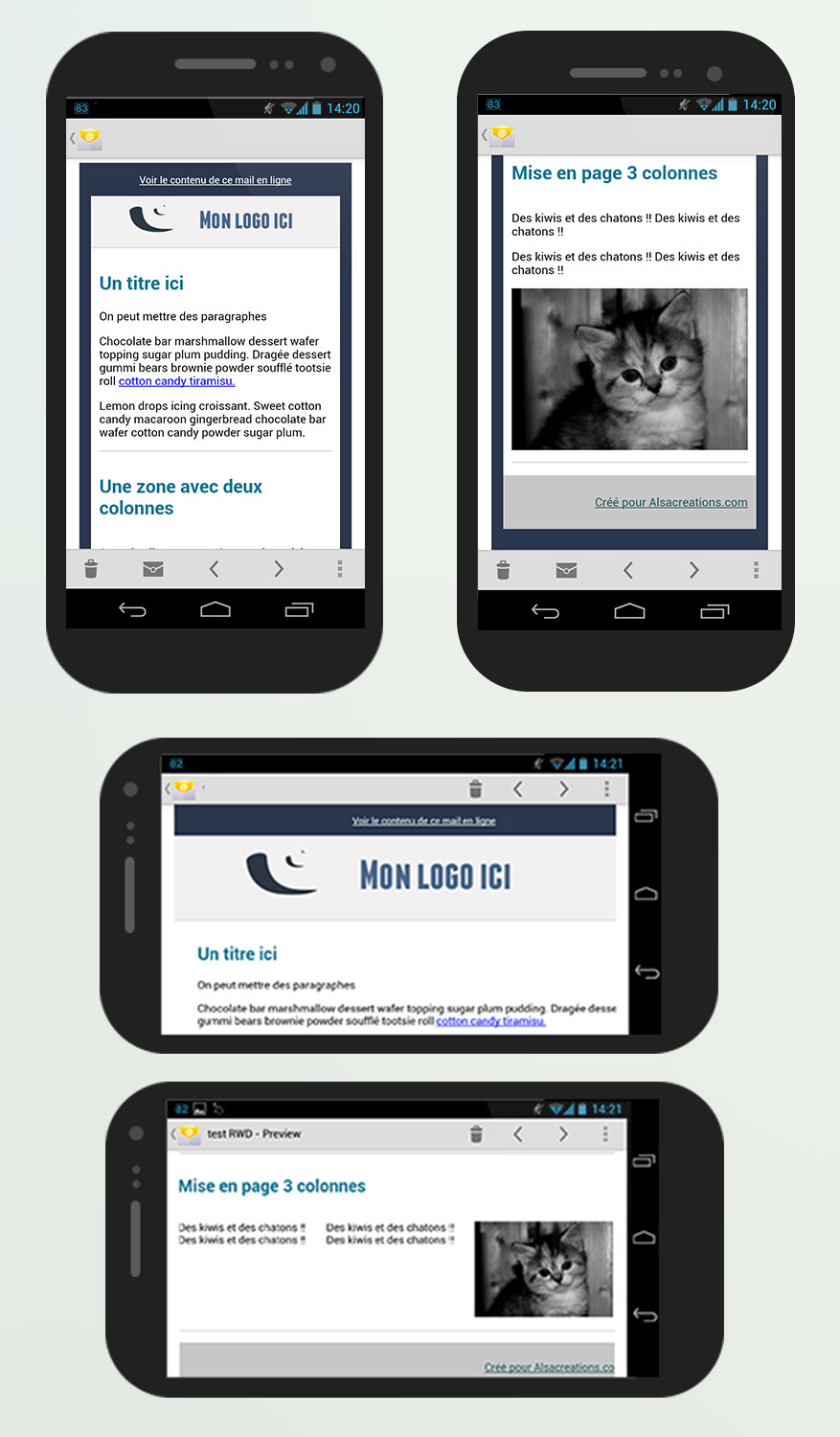 Screenshots De La Template Repsonsive Sur Android Ics